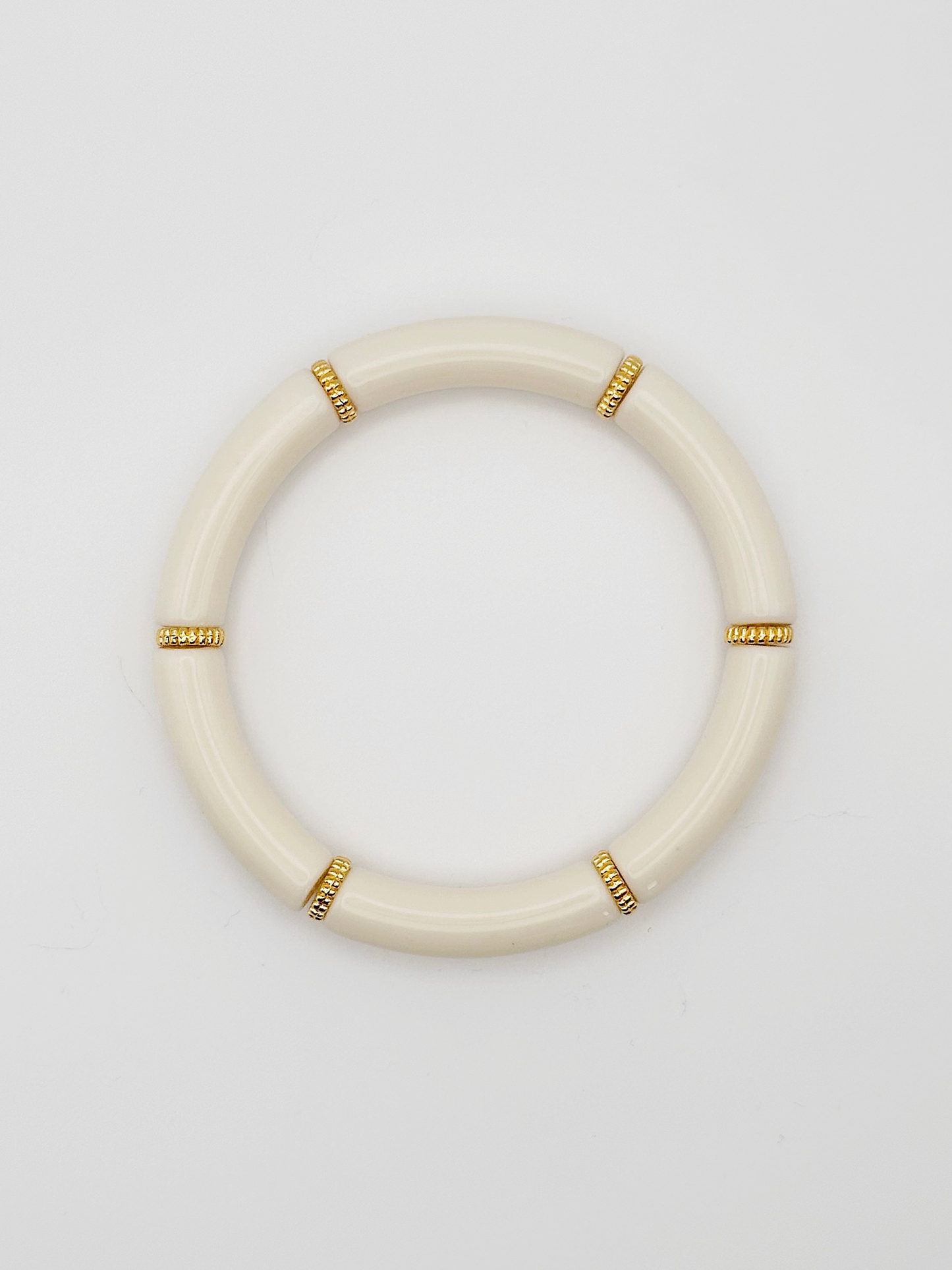 Bracelet tube fin Blanc