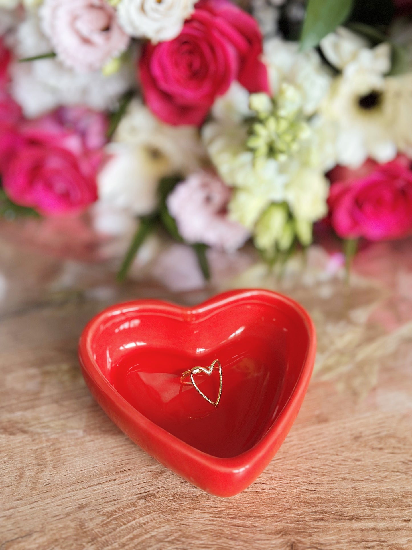 Bague cœur réglable