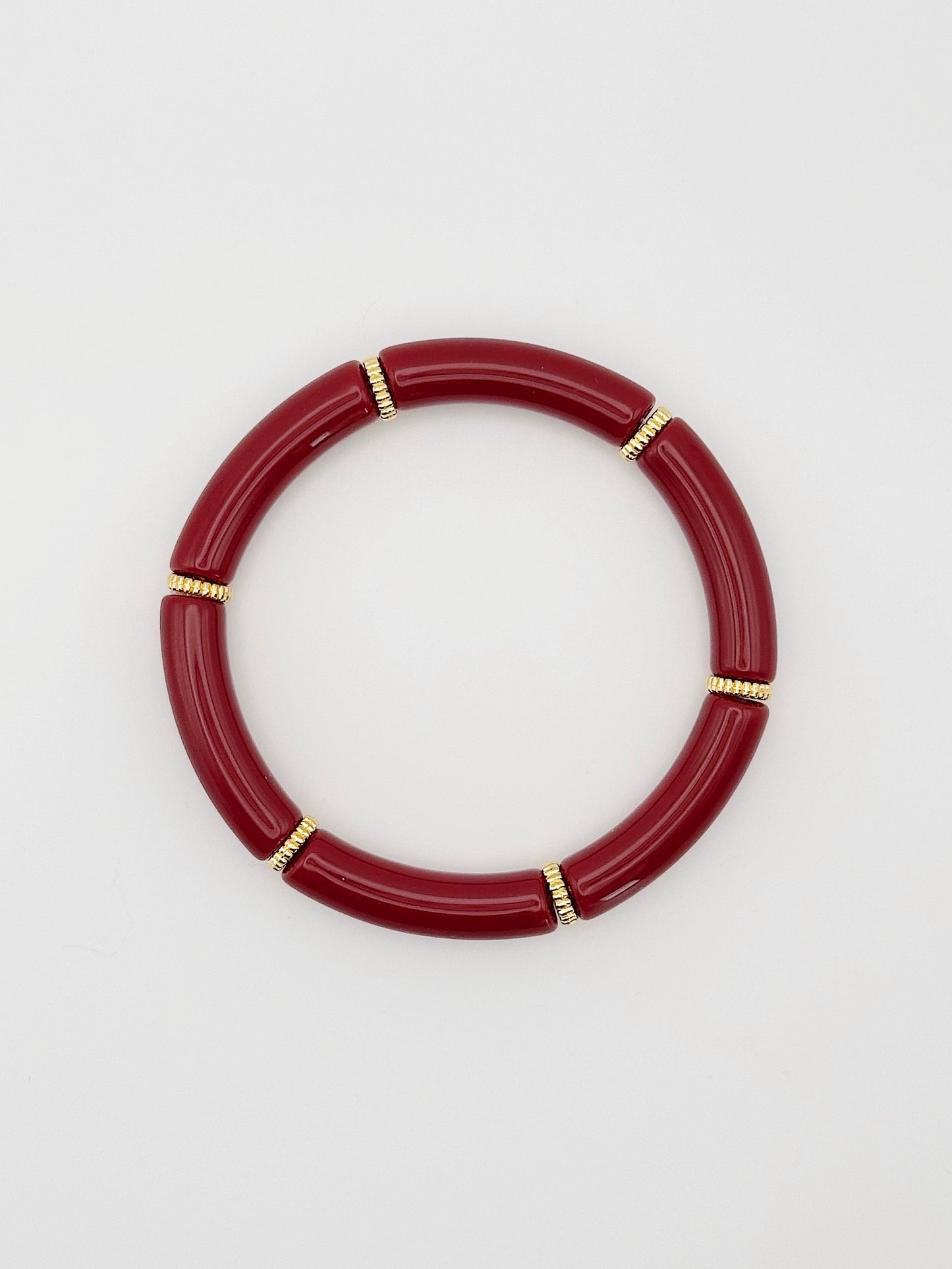 Bracelet tube fin Bordeaux