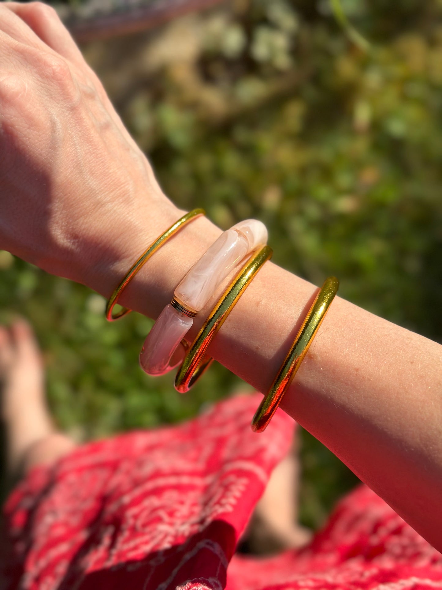 Bracelet tube Pink transparent