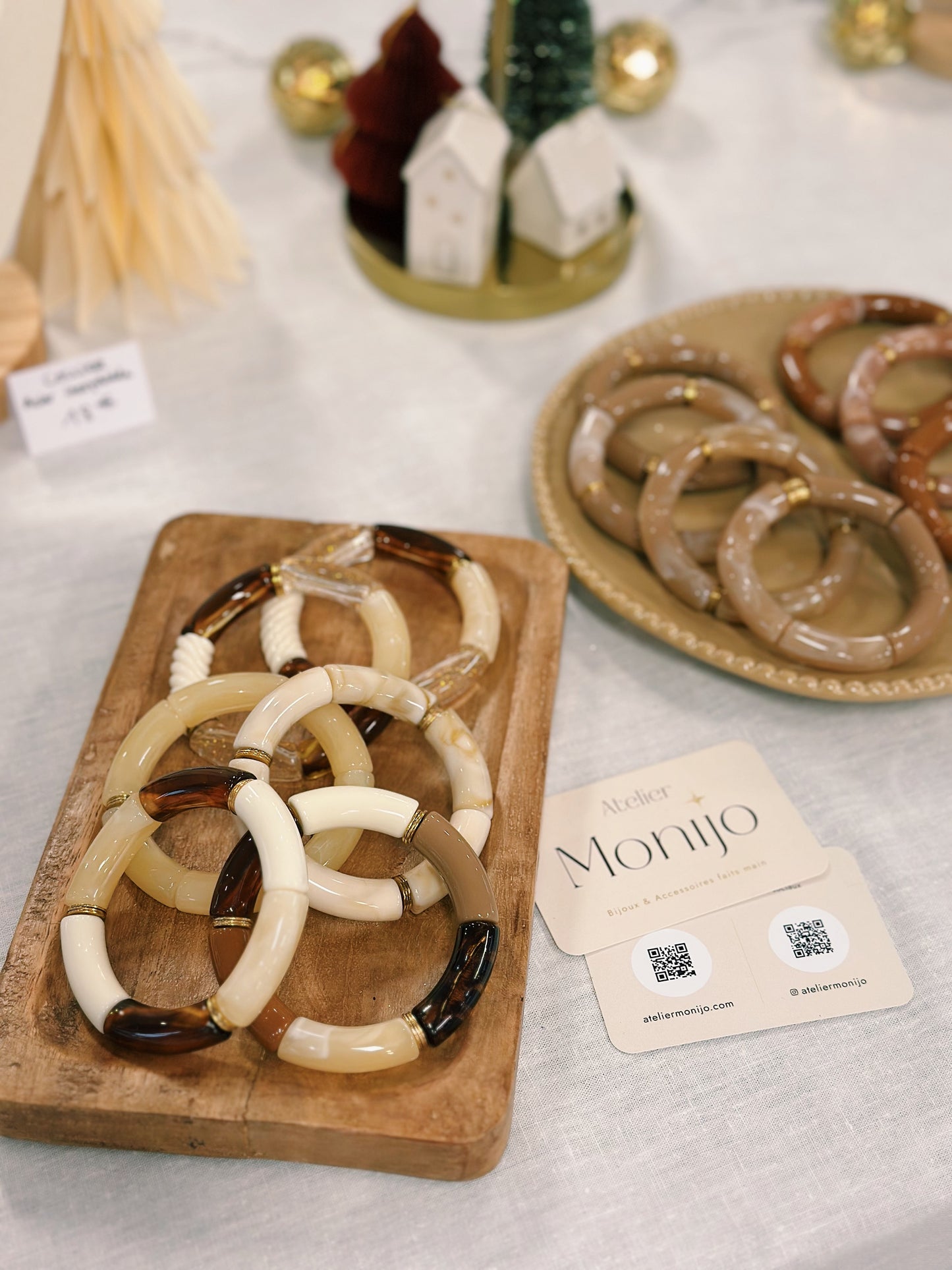 Bracelet tube Marbre marron