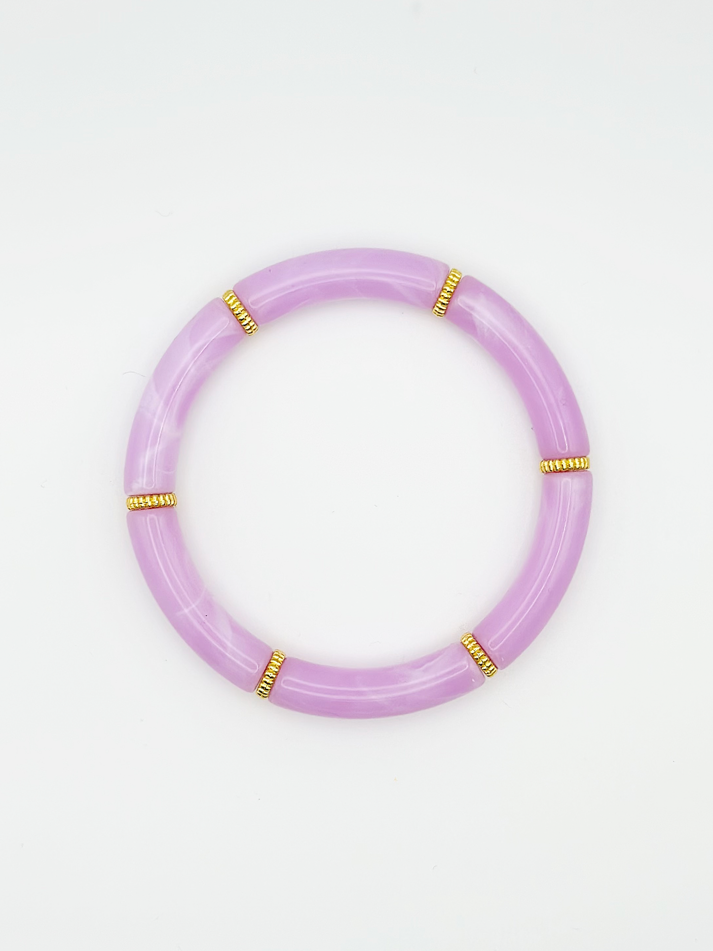 Bracelet tube fin Parme marbré