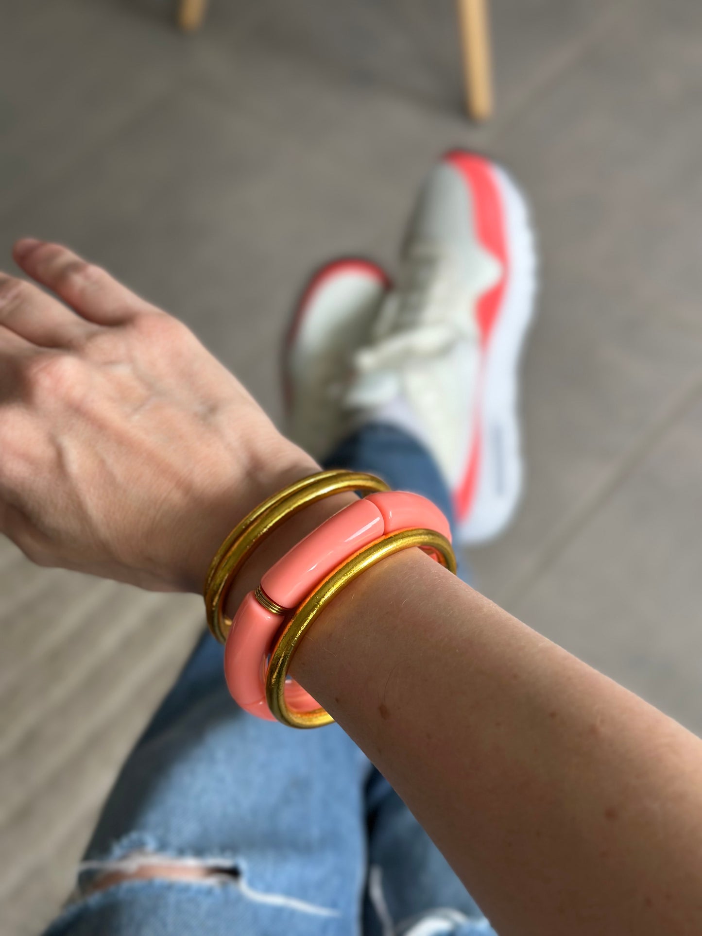 Bracelet tube Rose saumon