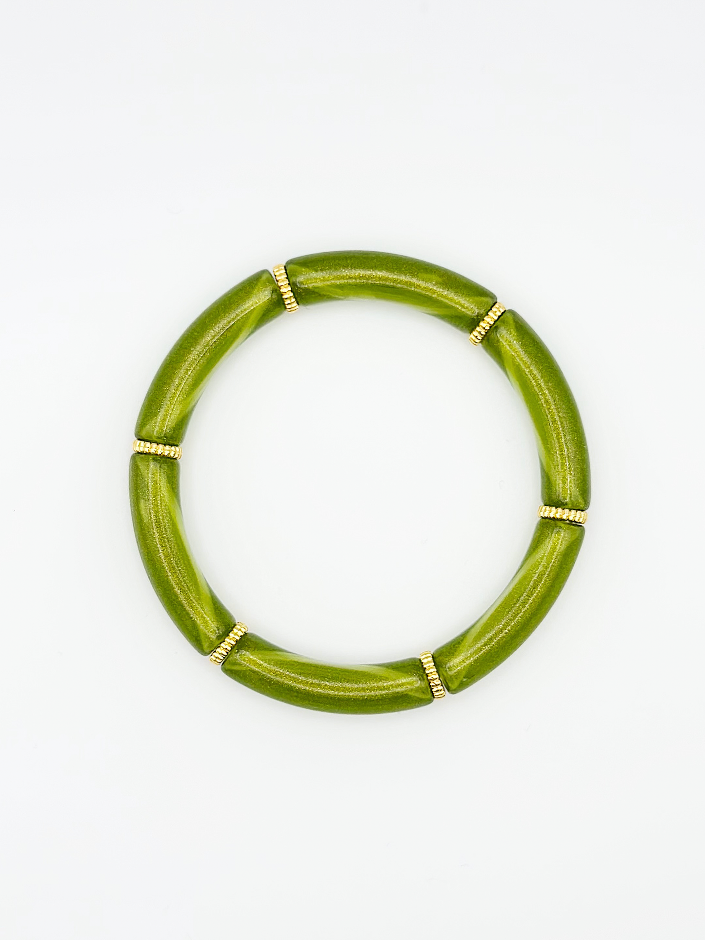 Bracelet tube fin Vert irisé