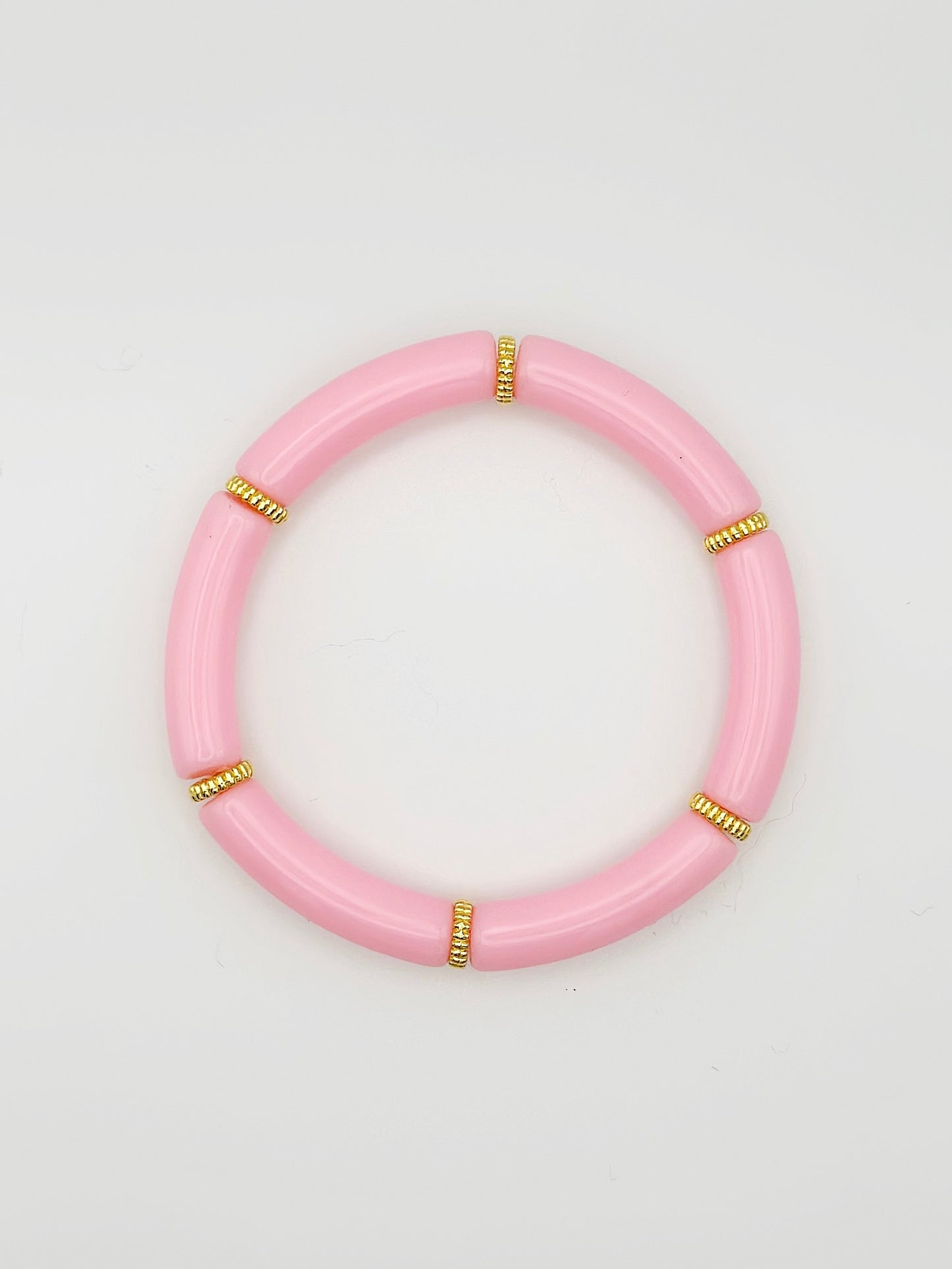 Bracelet tube fin Rose barbapapa