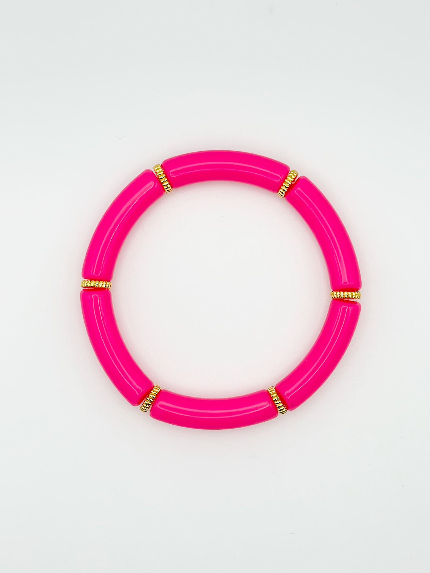 Bracelet tube fin Rose fluo
