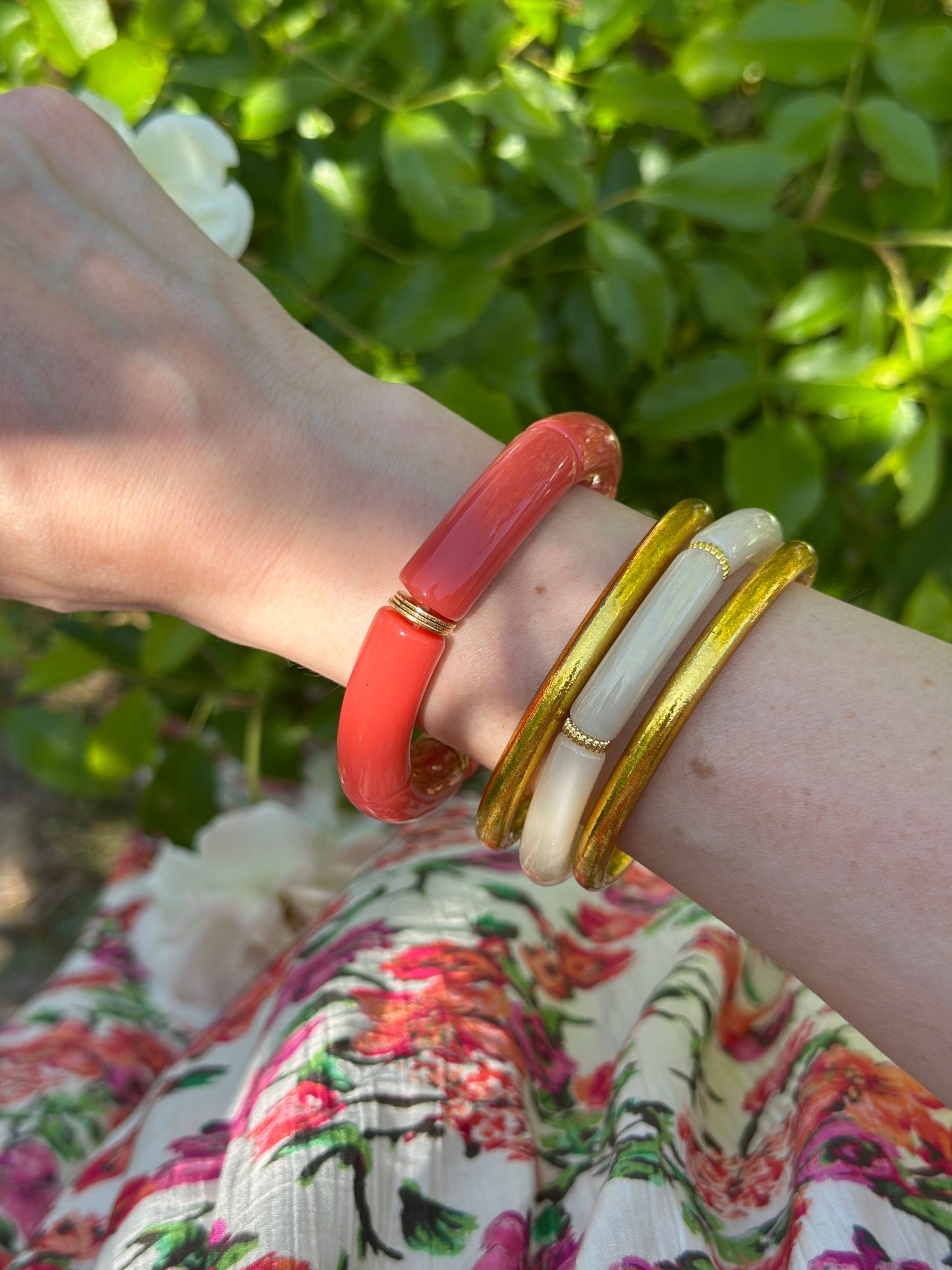 Bracelet tube Orange rouge