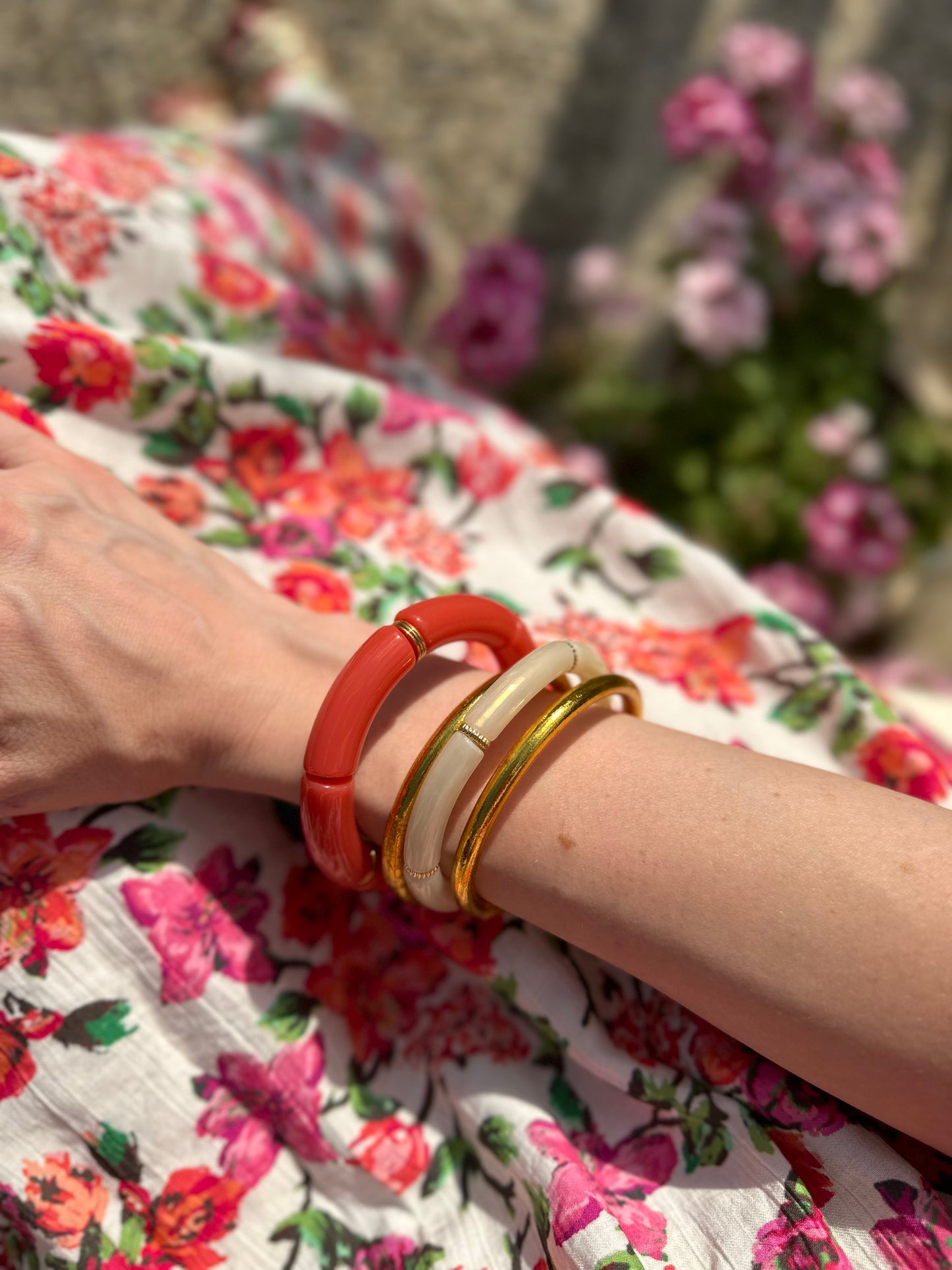 Bracelet tube Orange rouge