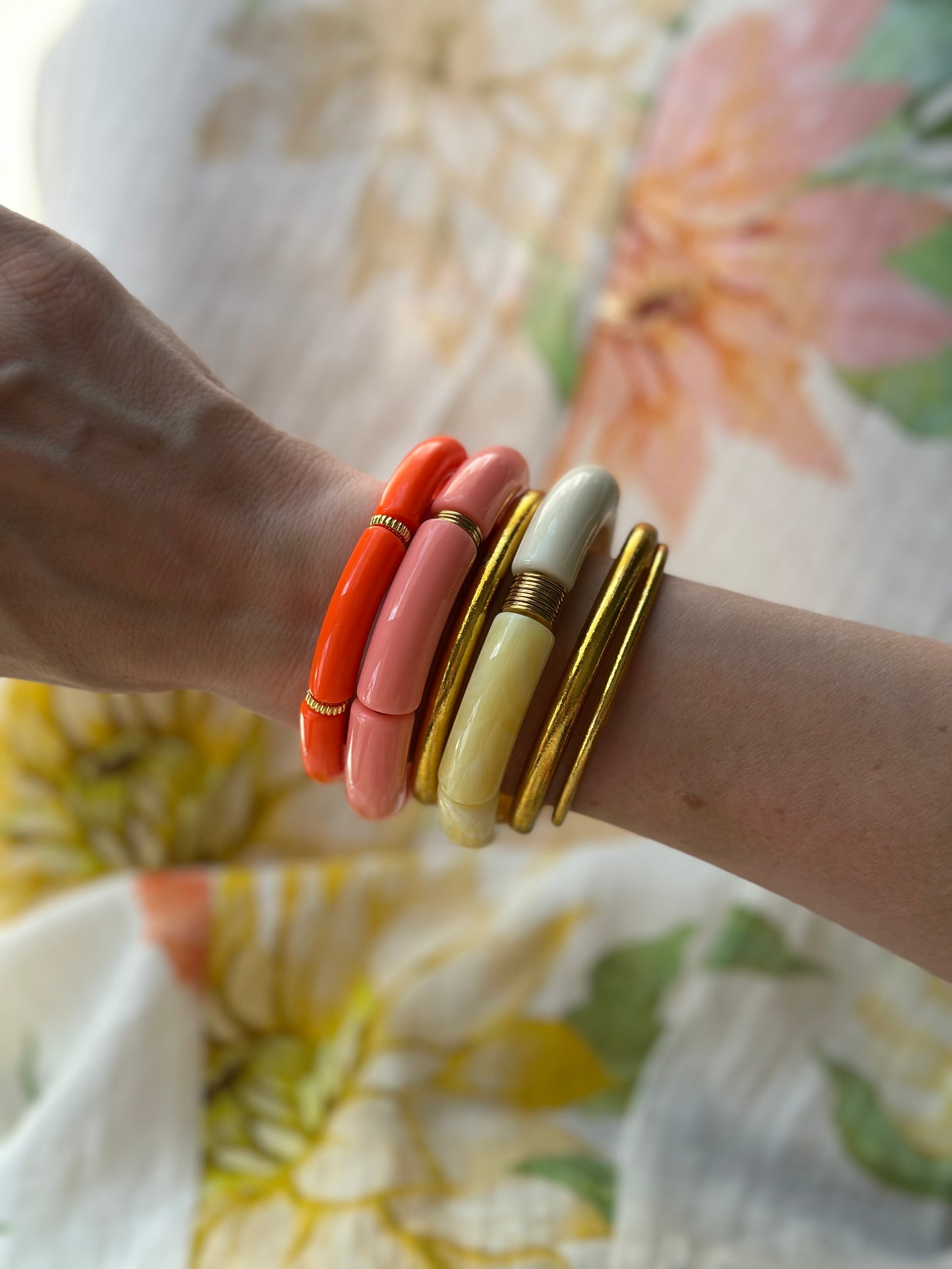 Bracelet tube Rose saumon