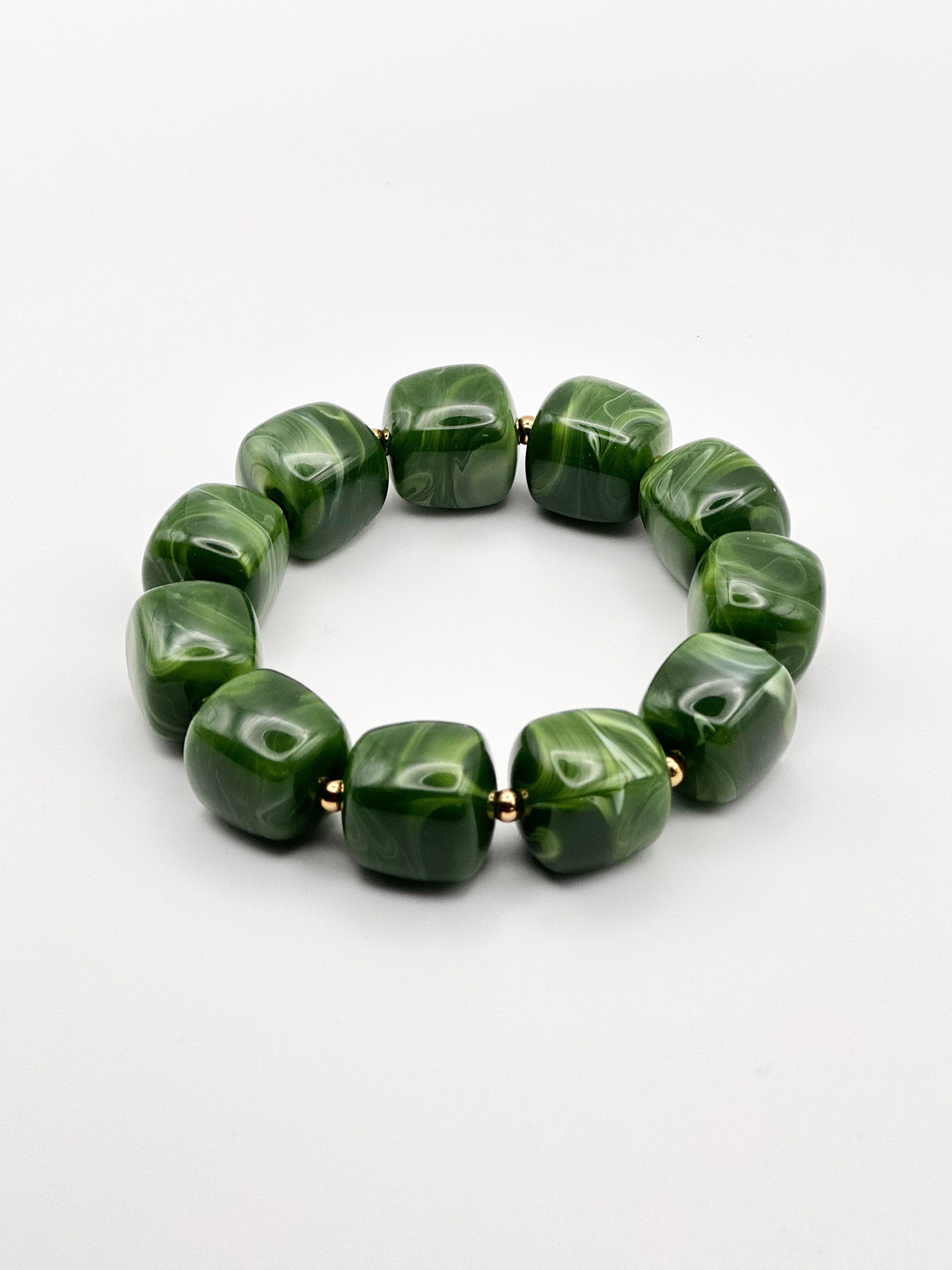 Bracelet cube Vert marbré