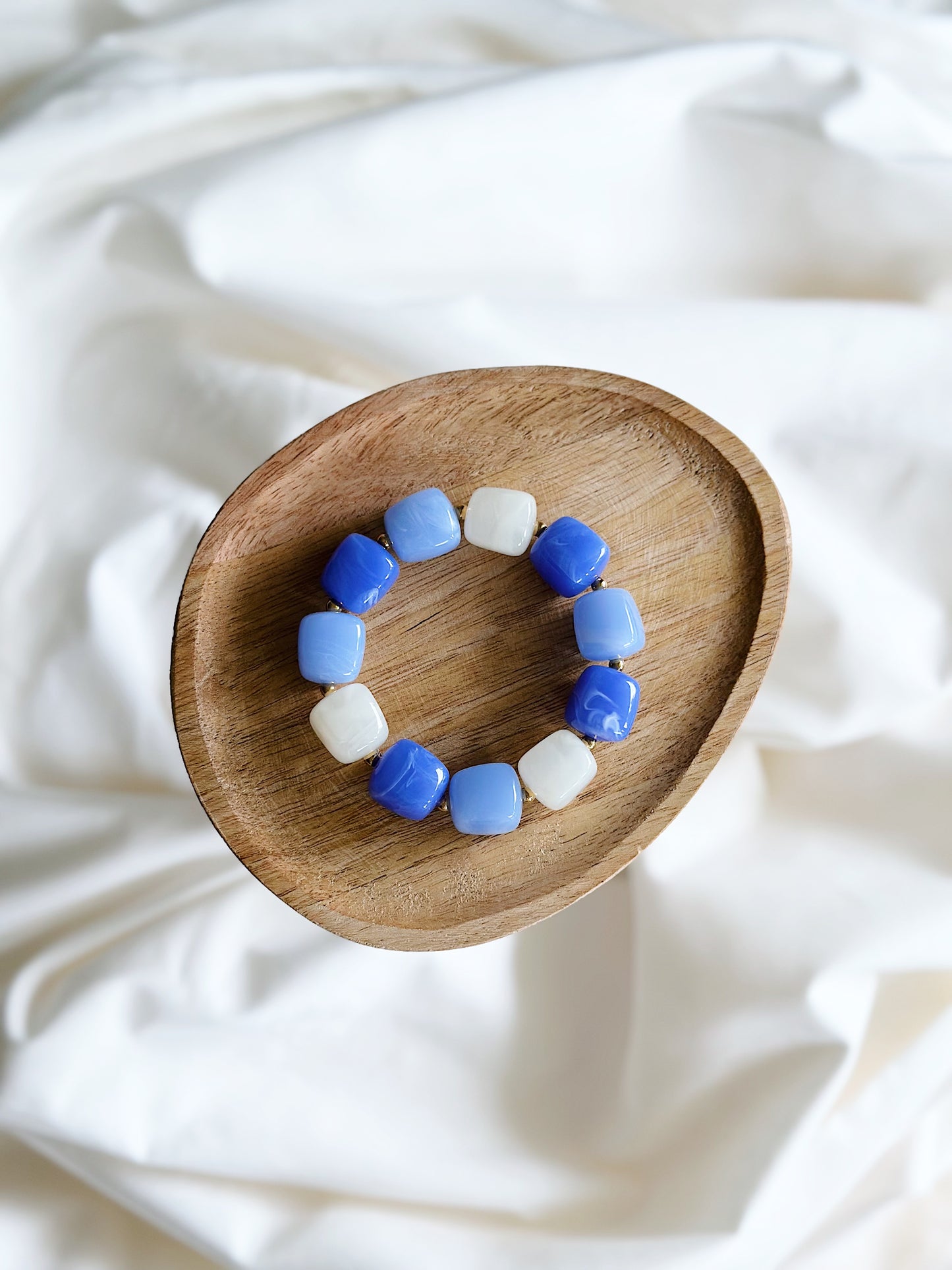 Bracelet cube Bleus marbré