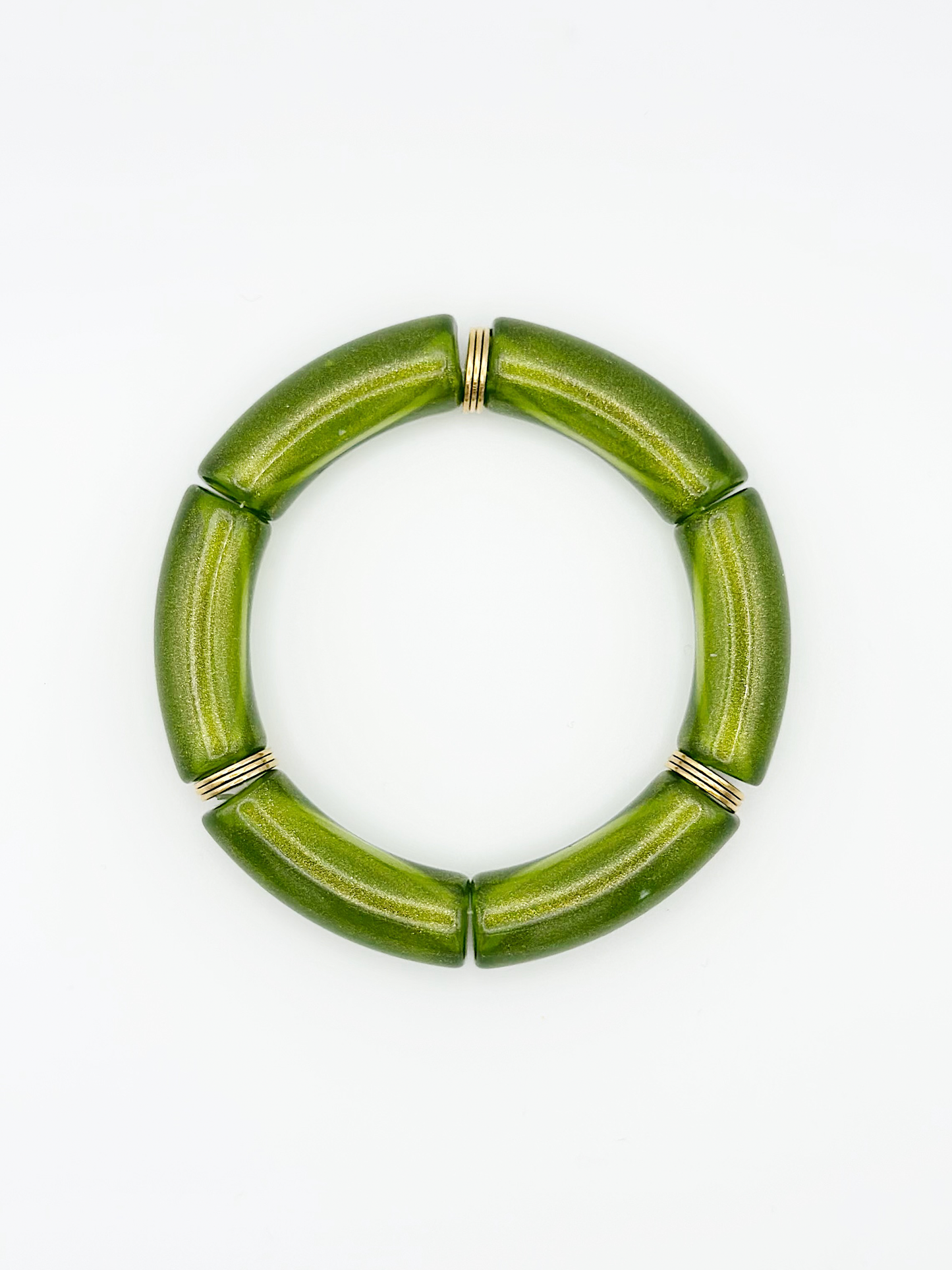 Bracelet tube Vert irisé