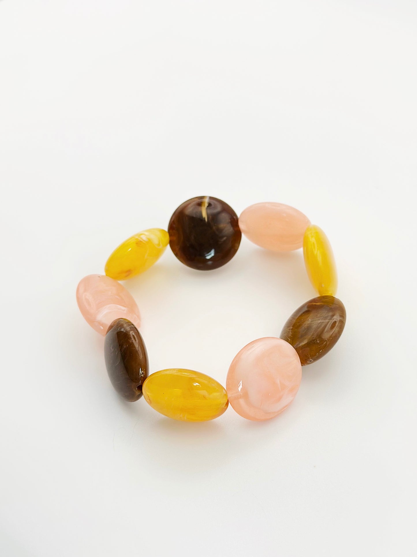 Bracelet Candy - Jaune, Marron & Rose