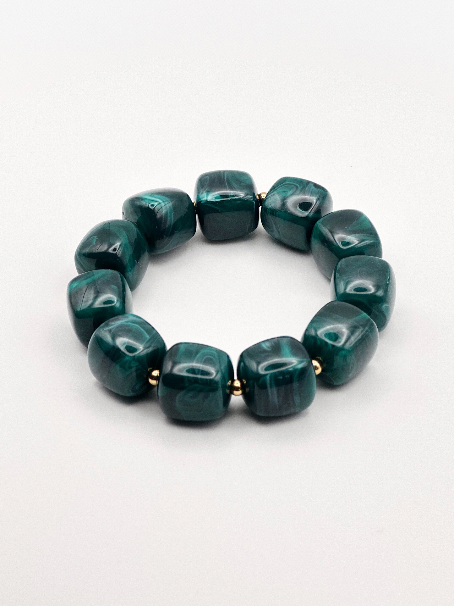 Bracelet cube Bleu canard marbré