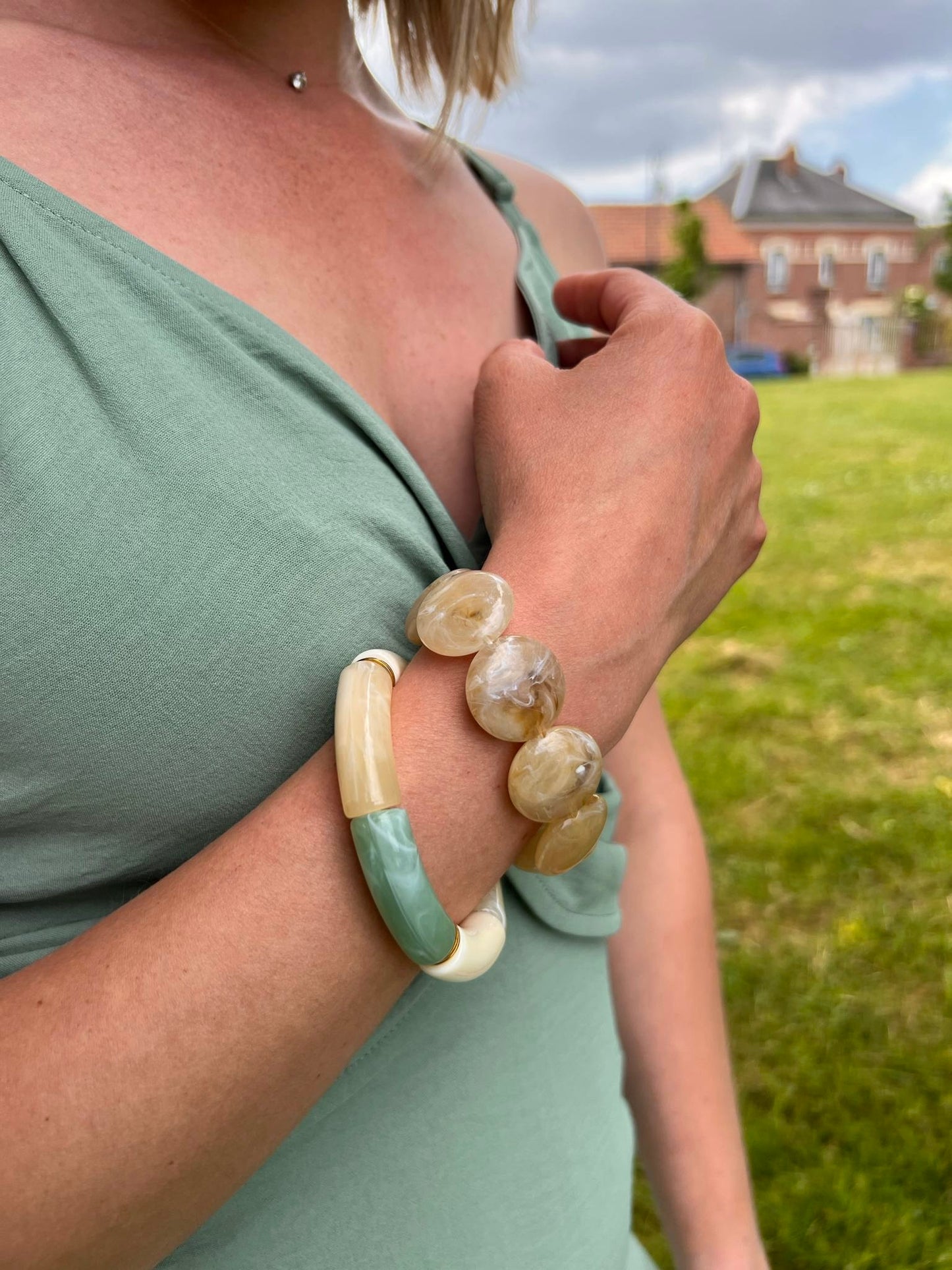 Bracelet tube Sage