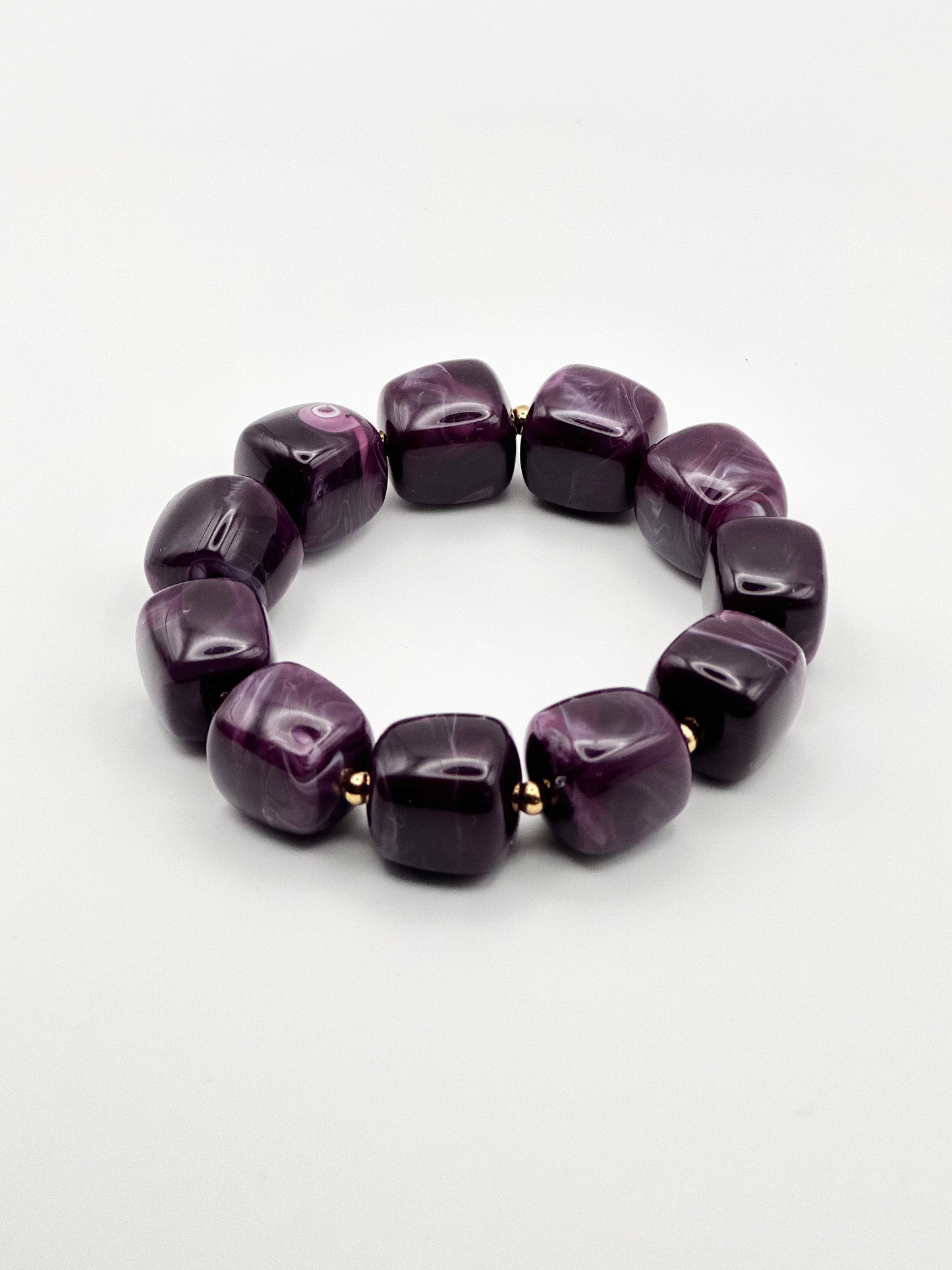Bracelet cube Violet marbré