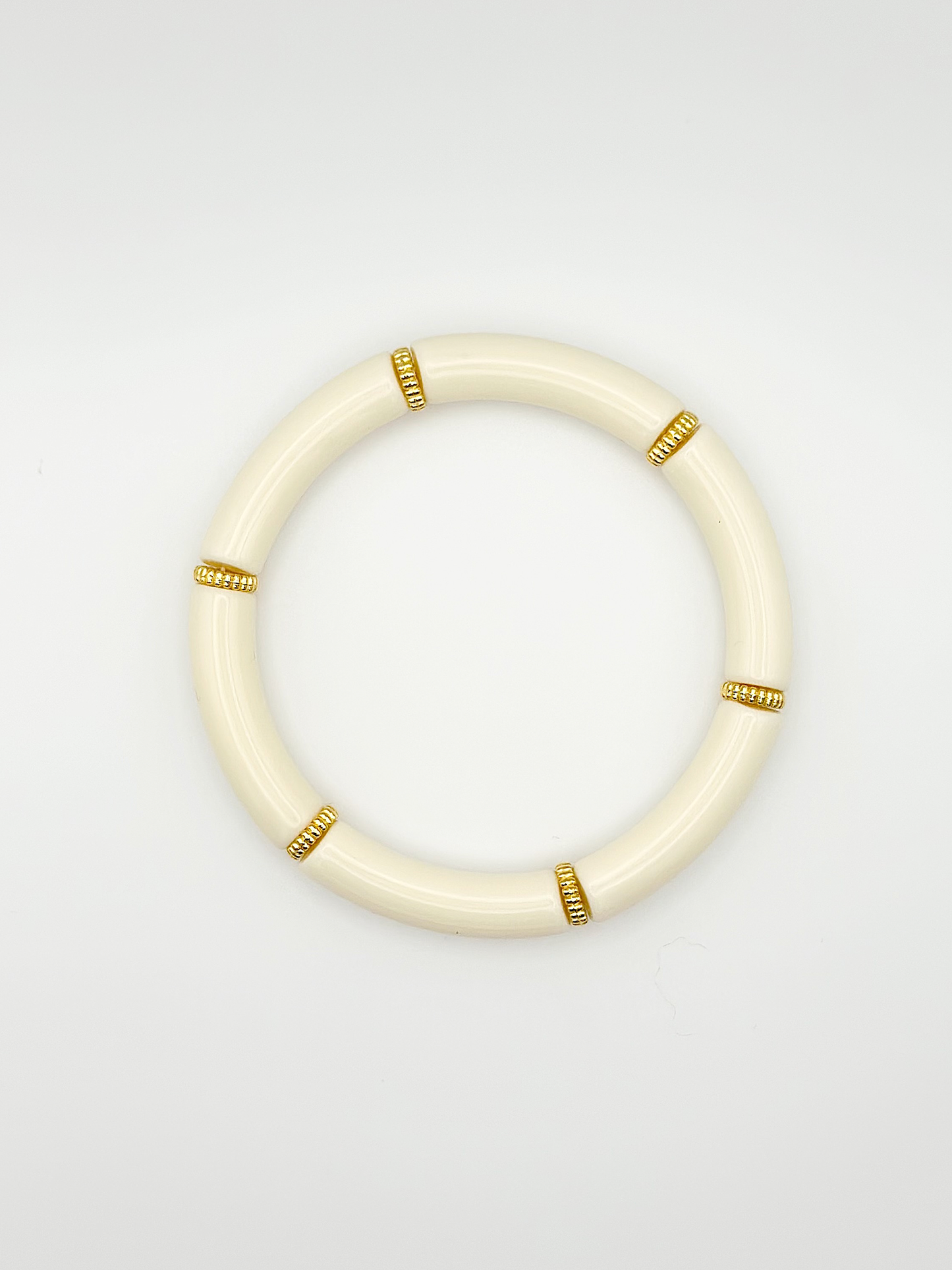 Bracelet tube fin Blanc