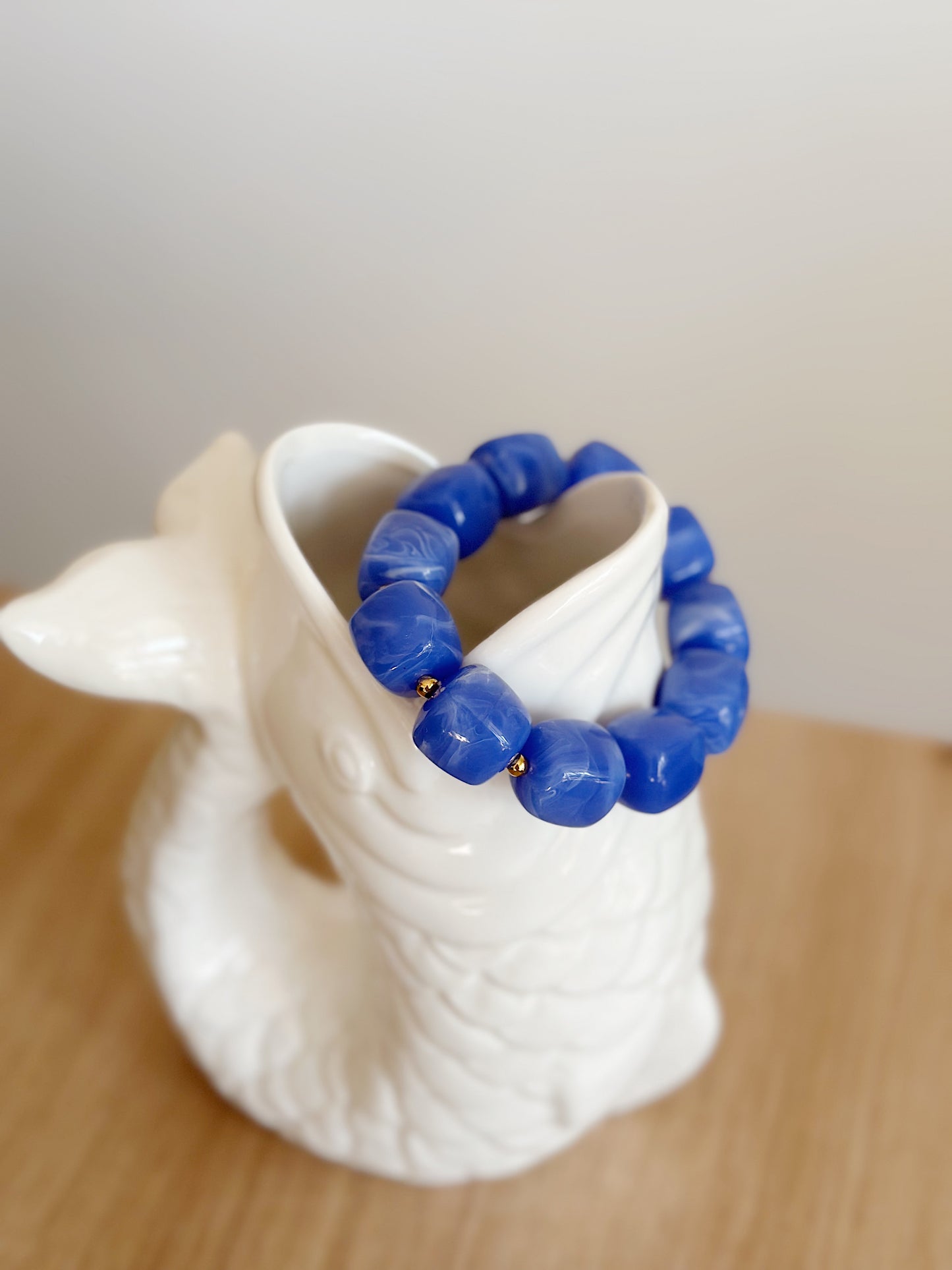 Bracelet cube Bleu marbré