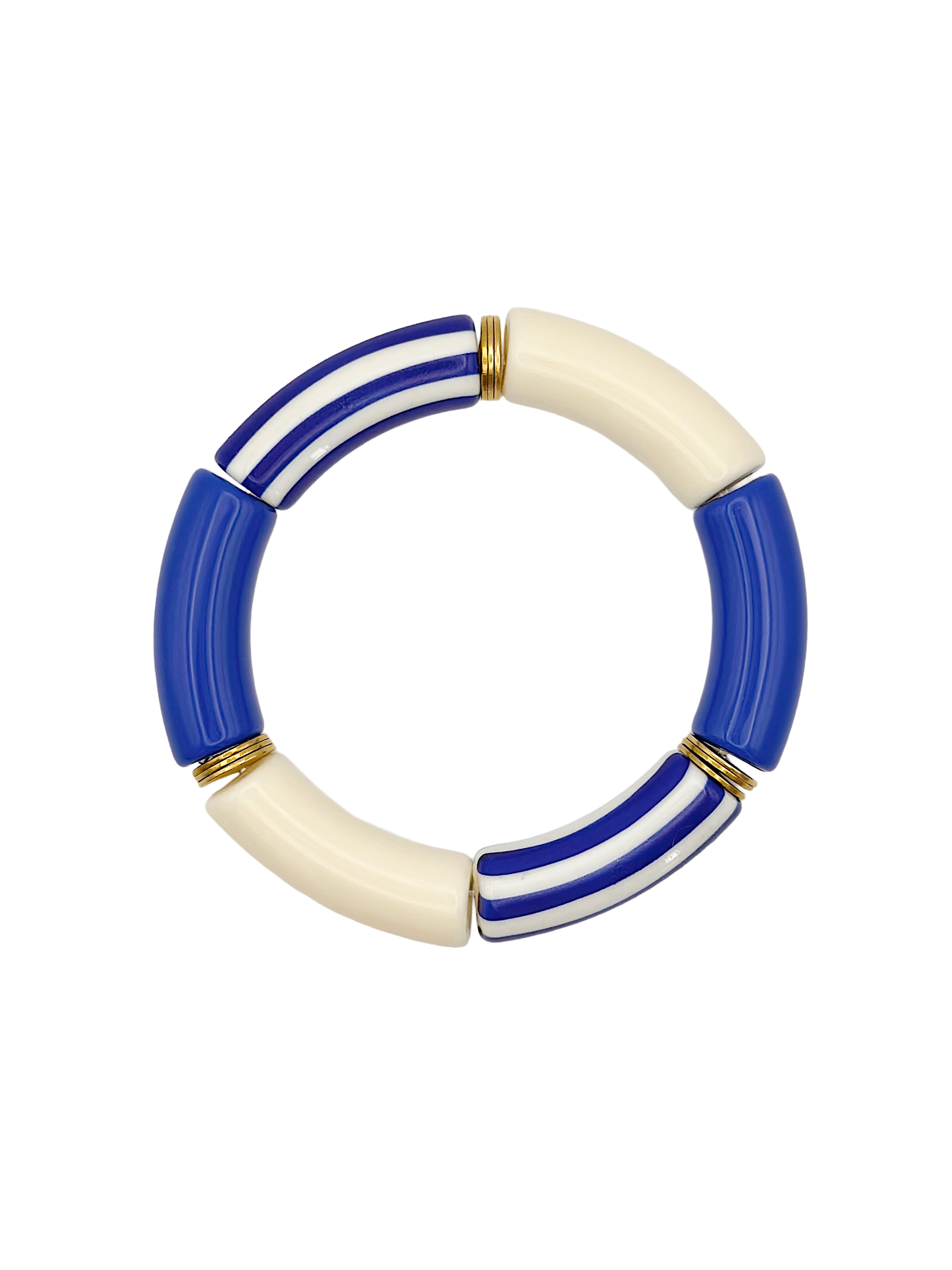 Bracelet tube rayé Bleu