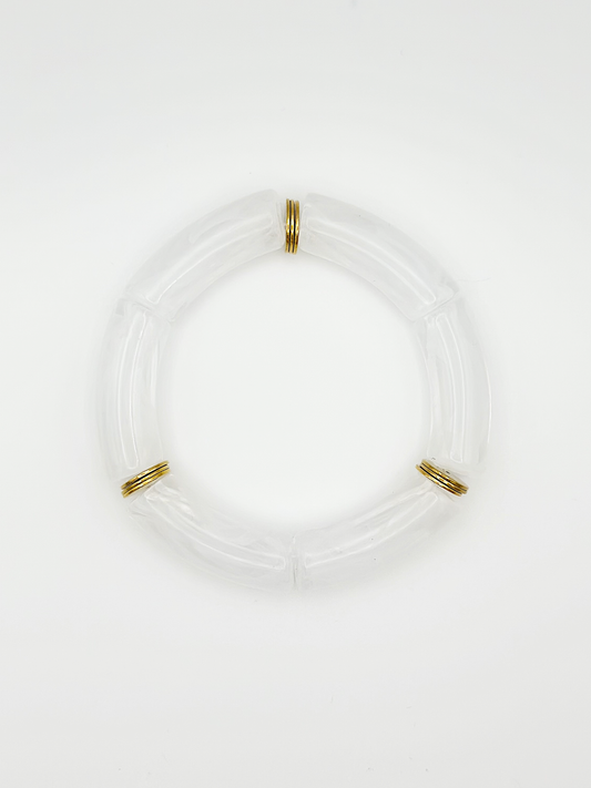 Bracelet tube Blanc transparent