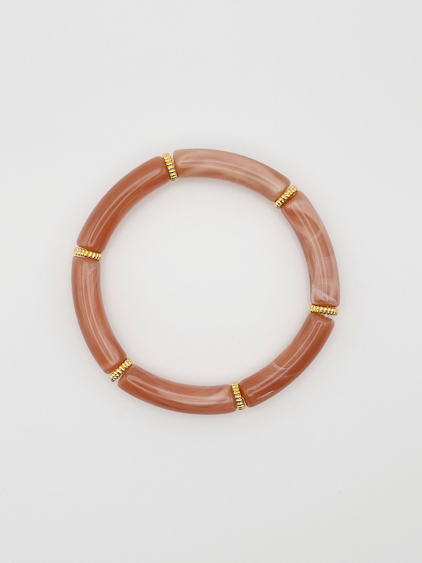 Bracelet tube fin Ocre marbré