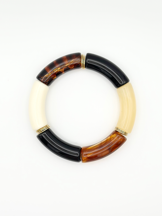 Bracelet tube Noir Léo