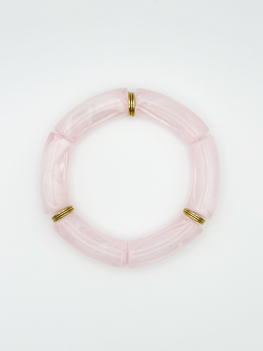 Bracelet tube Pink transparent