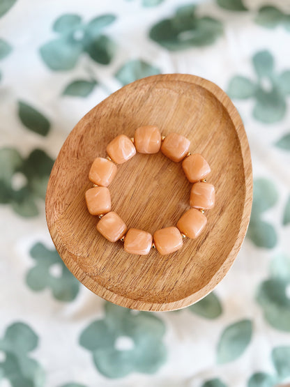 Bracelet cube Orange pastel marbré