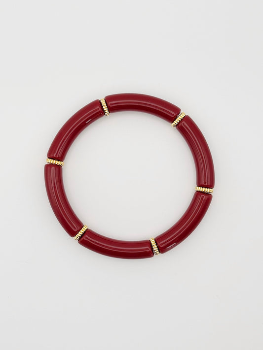 Bracelet tube fin Bordeaux