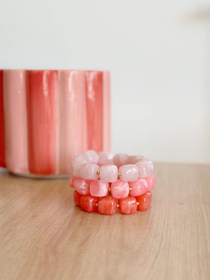 Bracelet cube Rose marbré