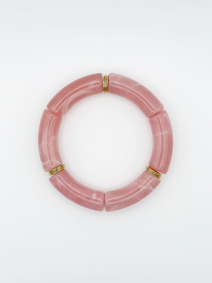 Bracelet tube Rose marbré