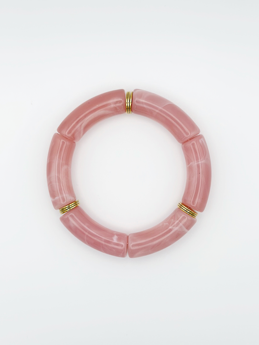 Bracelet tube Rose marbré