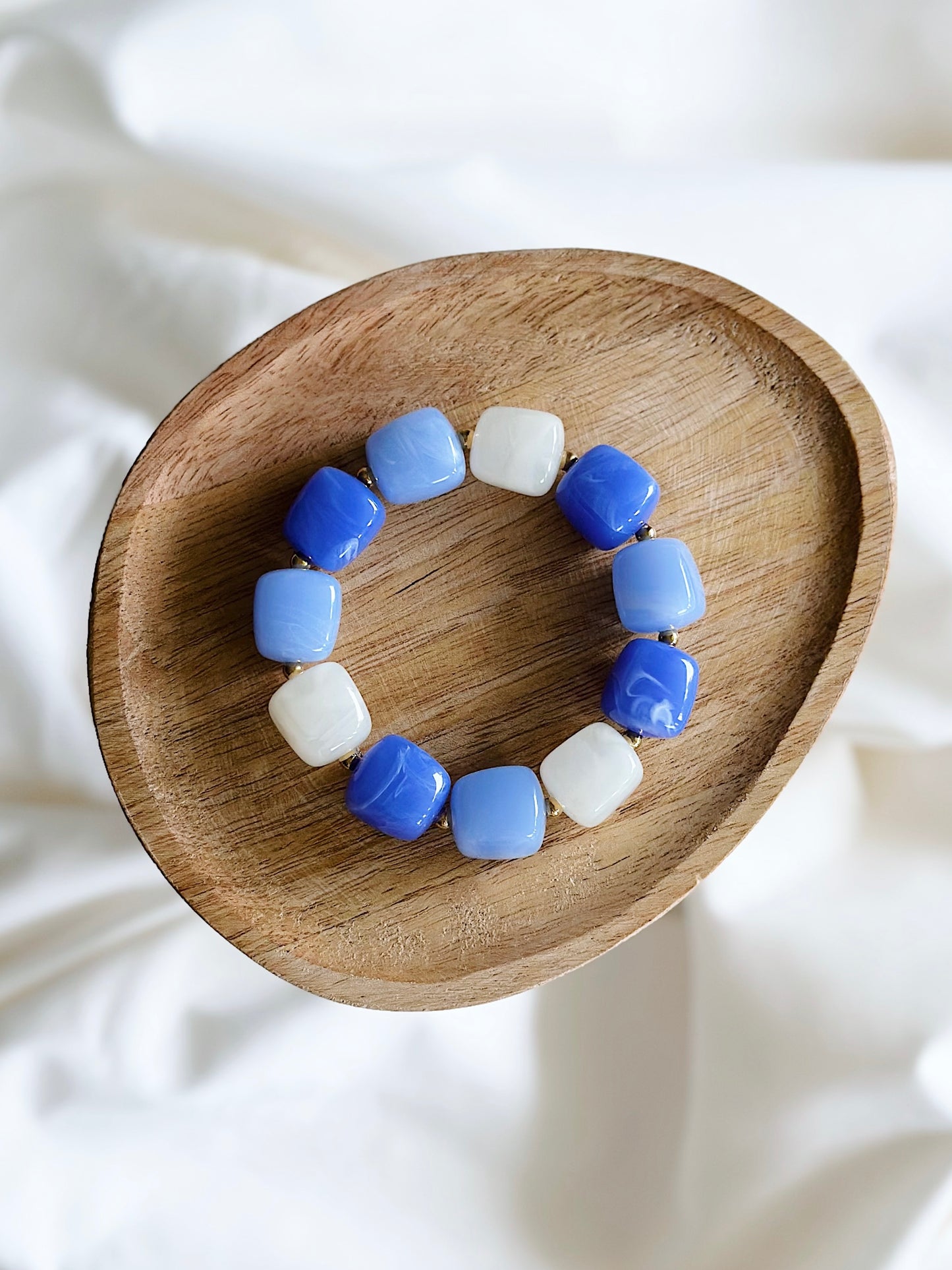 Bracelet cube Bleus marbré