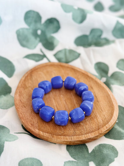Bracelet cube Bleu marbré