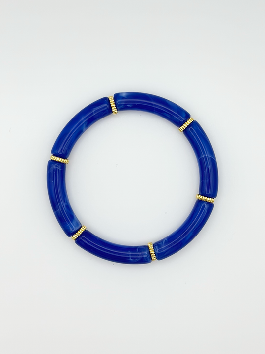 Bracelet tube fin Bleu éléctrique