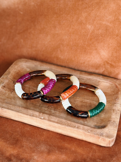 Bracelet tube Léo violet