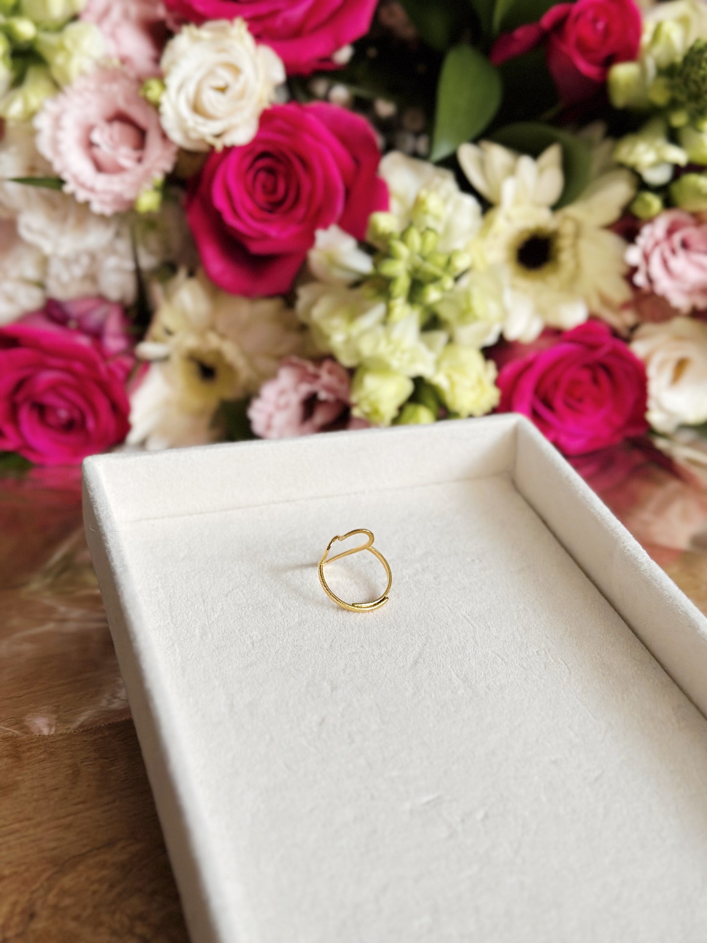 Bague cœur réglable