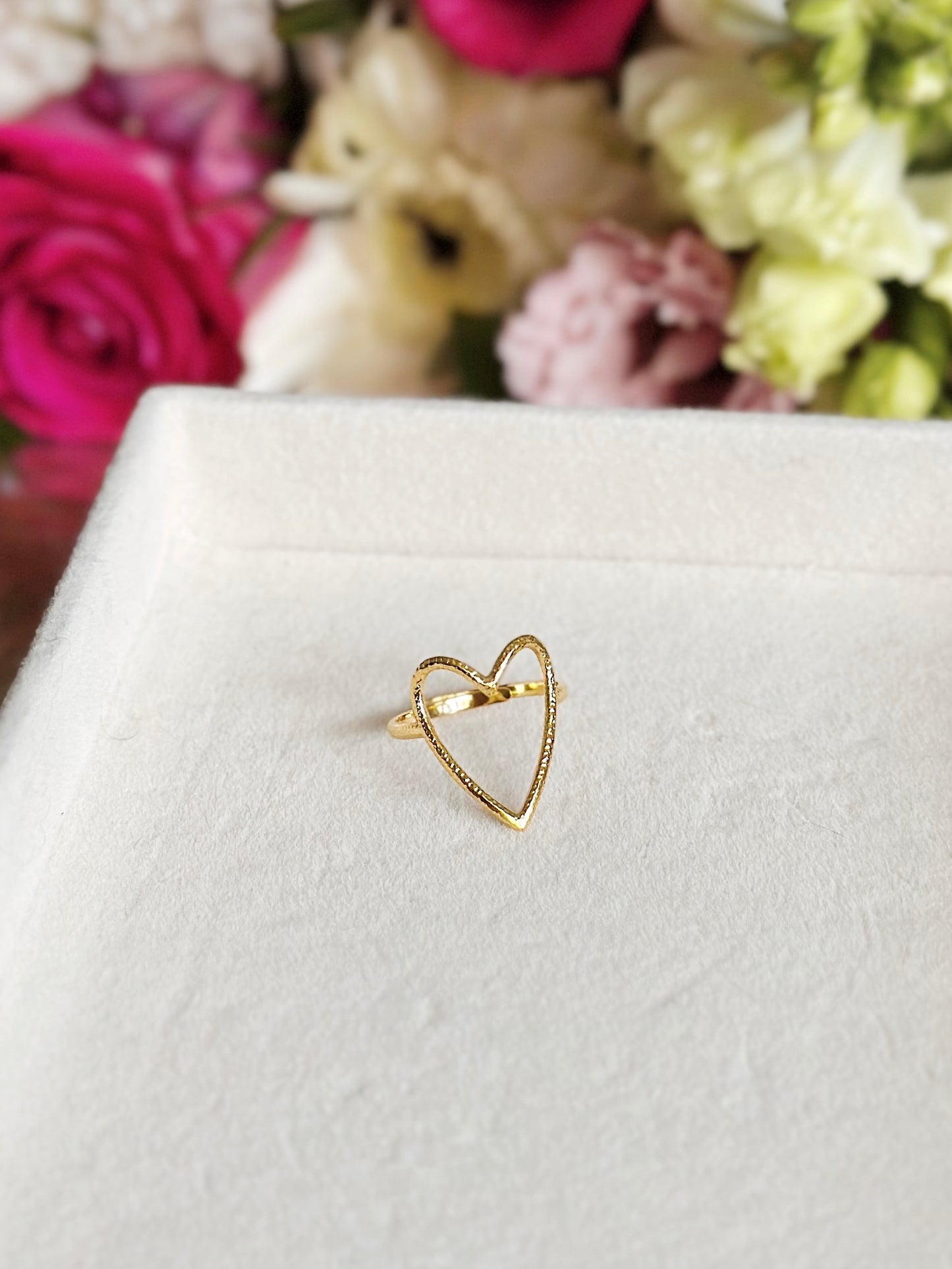 Bague cœur réglable