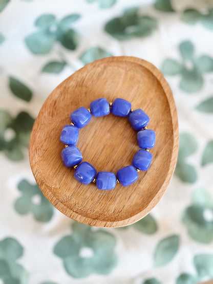 Bracelet cube Bleu marbré