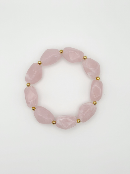 Bracelet ovale Rose clair