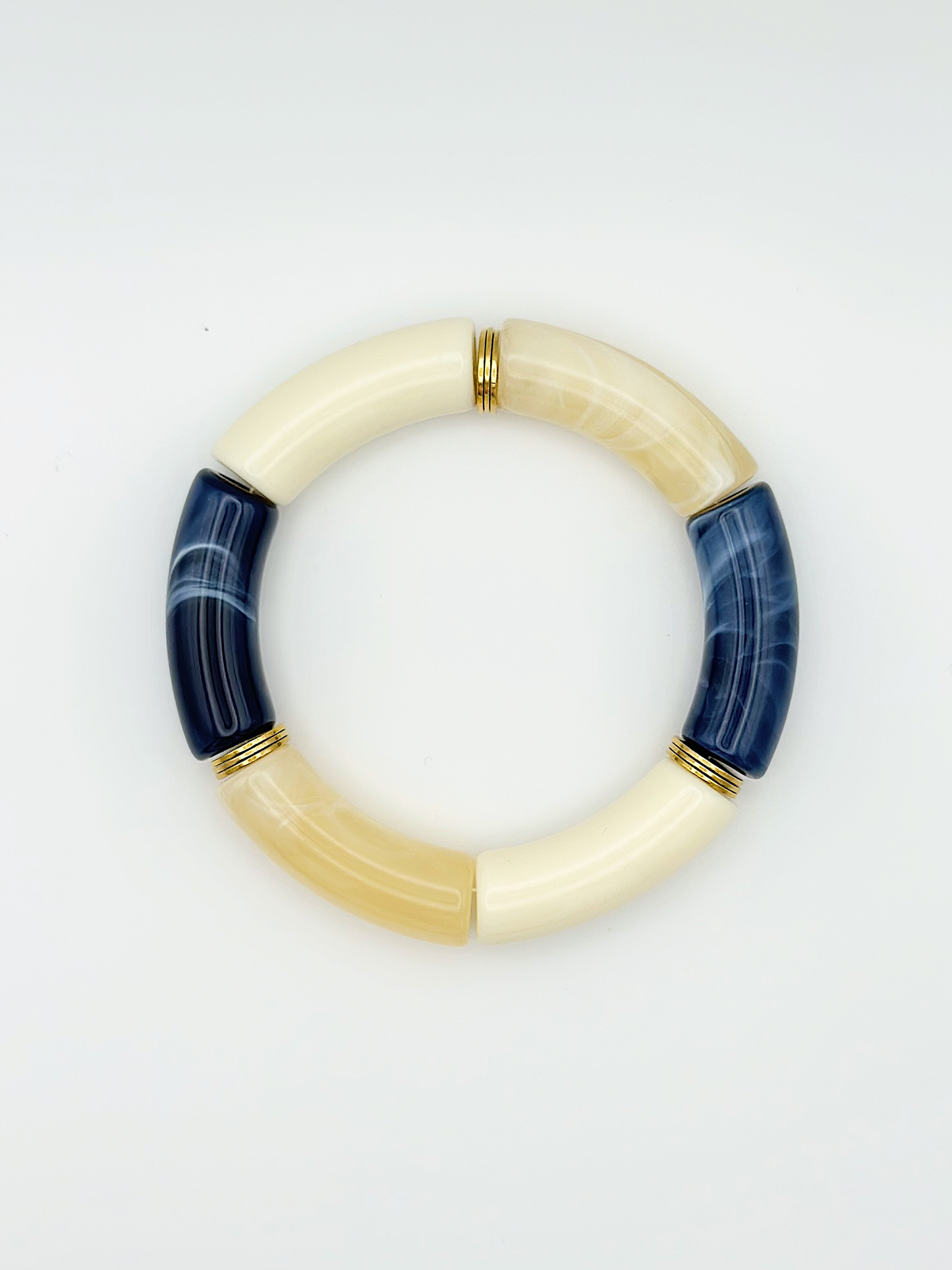 Bracelet tube Bleu marbré