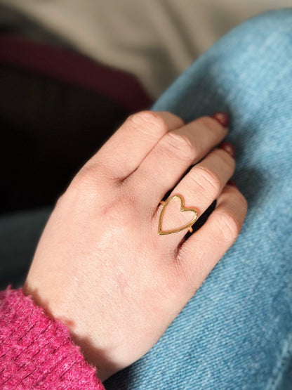 Bague cœur réglable