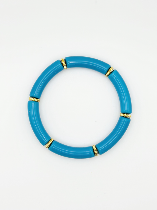 Bracelet tube fin Bleu canard