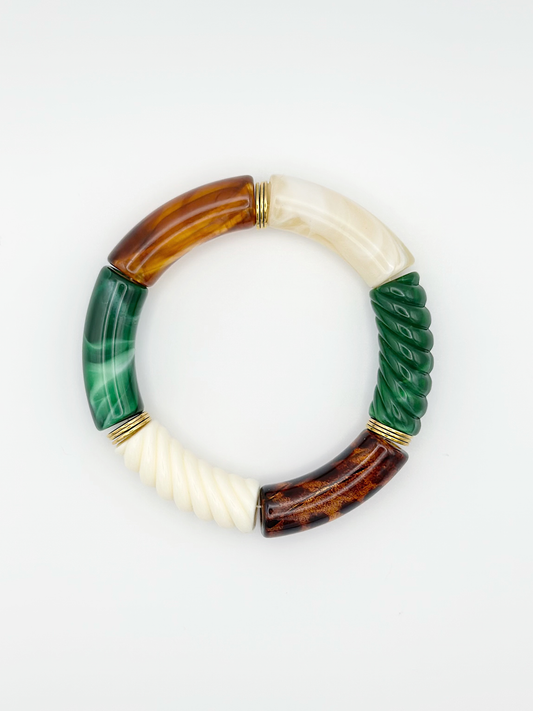 Bracelet tube Léo vert