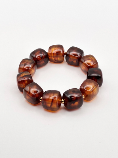 Bracelet cube Ambre marbré