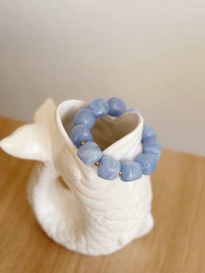 Bracelet cube Bleu pastel marbré