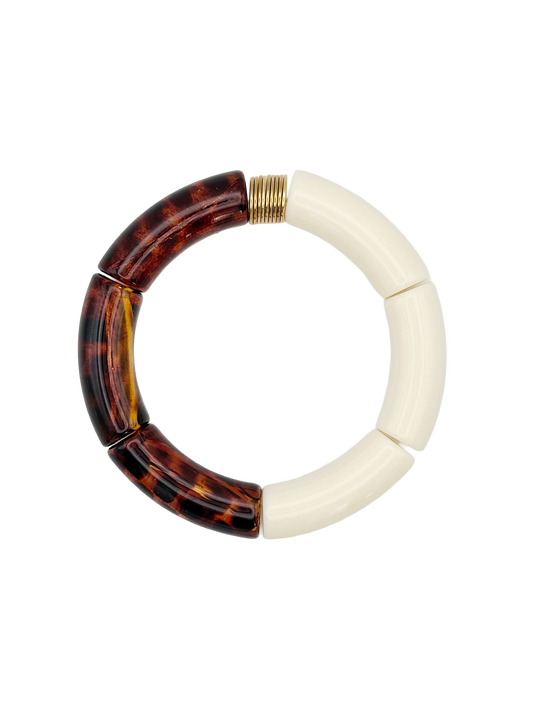 Bracelet tube Léo blanc crème