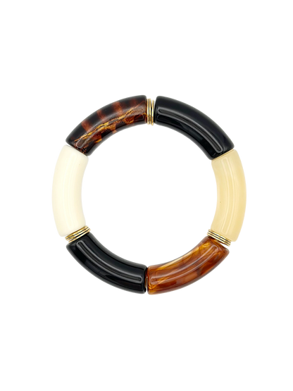 Bracelet tube Noir Léo