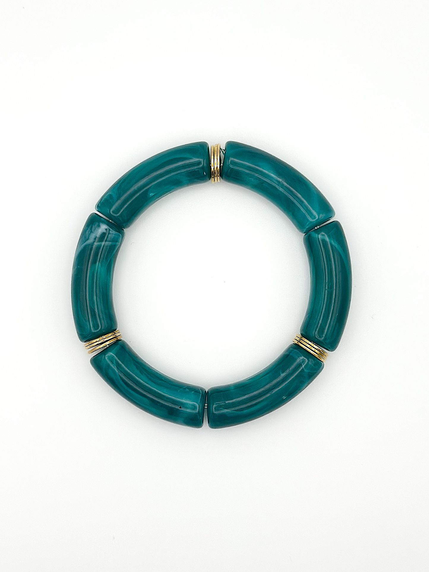Bracelet tube Bleu lagon marbré