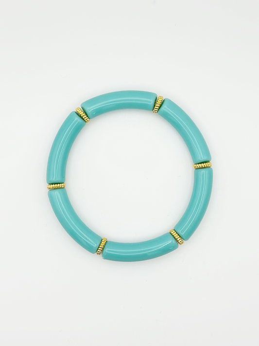 Bracelet tube fin Bleu céleste